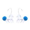 Heart Shape Paperclip Horse Earrings Long Resin Dangle Earrings Punk Style Drop Earrings Suitable for Youthful Women