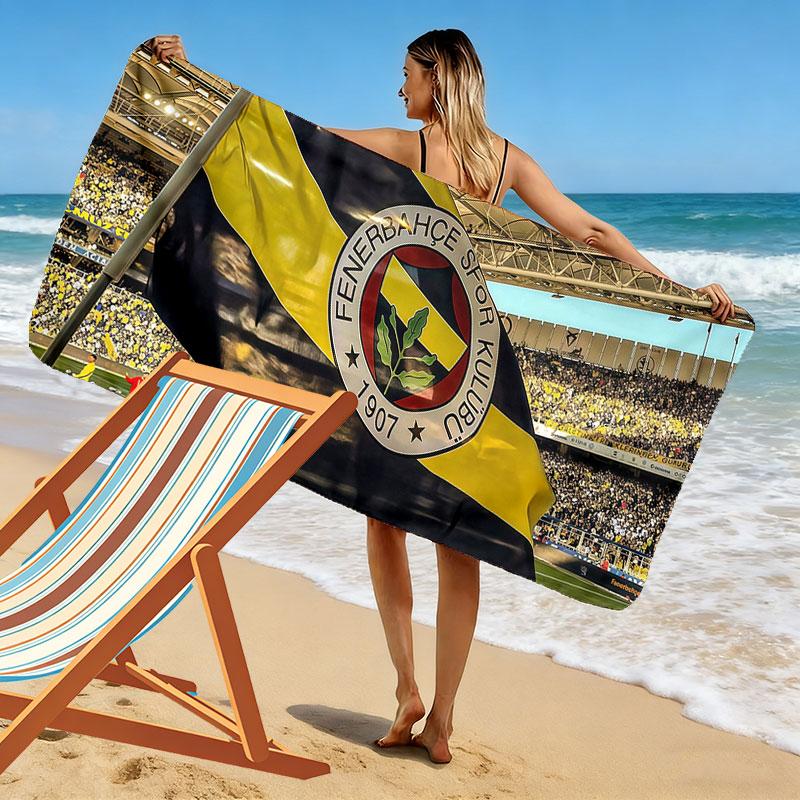 Fenerbahce Spieler Print Strandtuch, Großes Weiches Schnelltrocknendes Handtuch für Strand Camping Schwimmen