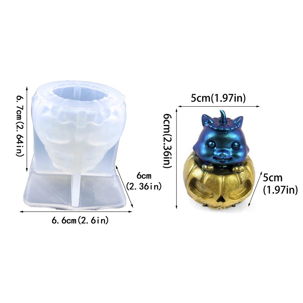 Halloween Cat Silicone Mold for Candle Making Plaster Soap Epoxy Resin Molds Gypsum Chocolate Decoration DIY Baking Mold