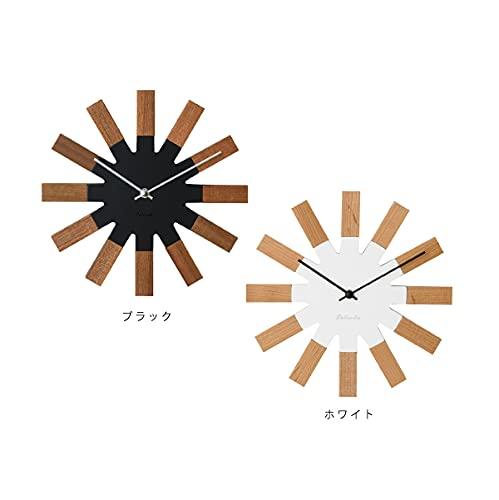 Interform Wall Clock Vielco Black Scandinavian Wood W25 x H25 x Sweep Movement CL-2949BK D2.5cm