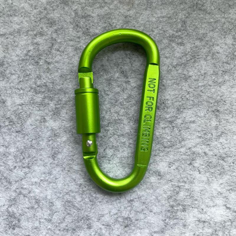 

D-Shaped Colorful Aluminum Carabiner Multi-Functional Quick Link Backpack Hook зелений