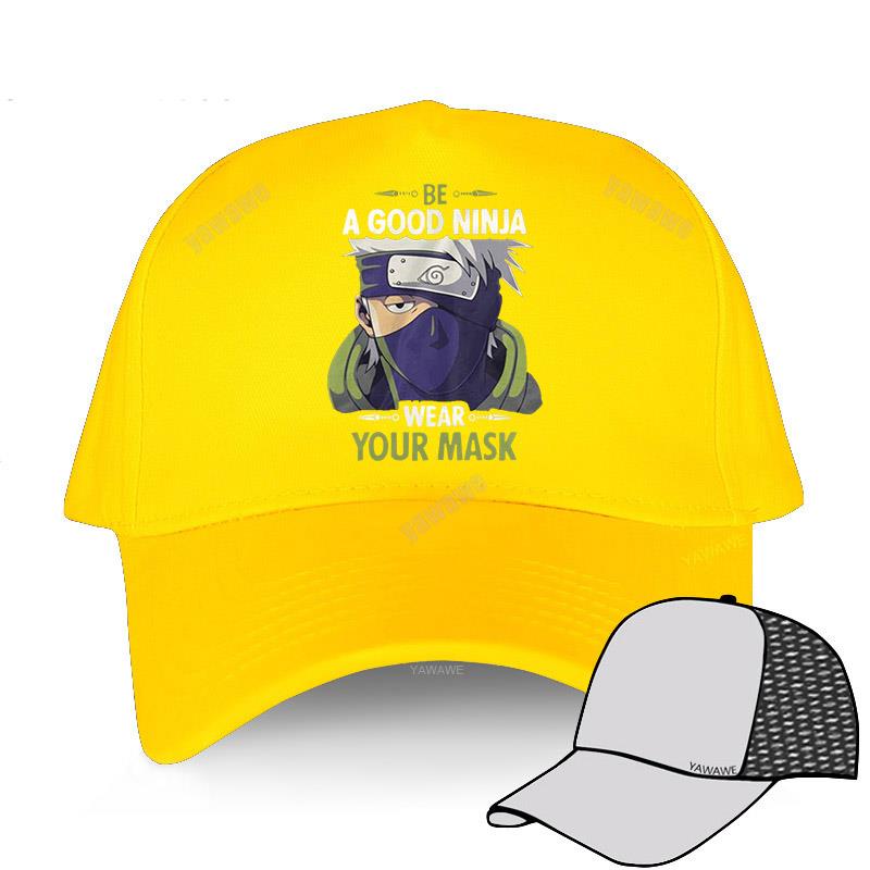 Men Cotton Baseball Cap Hip-hop Hats Anime Manga BE A GOOD NINJA WEAR YOUR MASK Fashion Adult Female Snapback Short Visor Hat