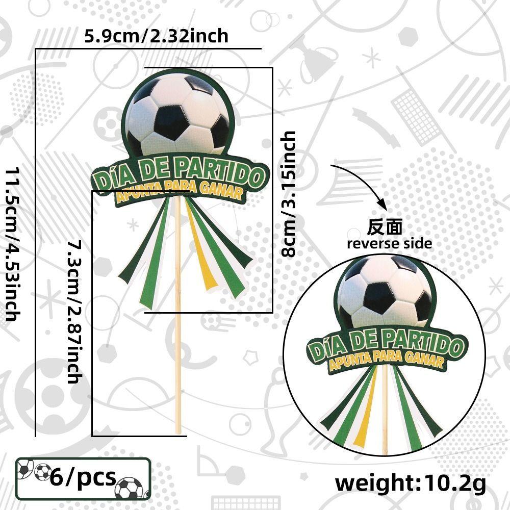2026 World Cup-themed Birthday Party Cake Topper Soccer Cake Topper football slogan (6 pcs)