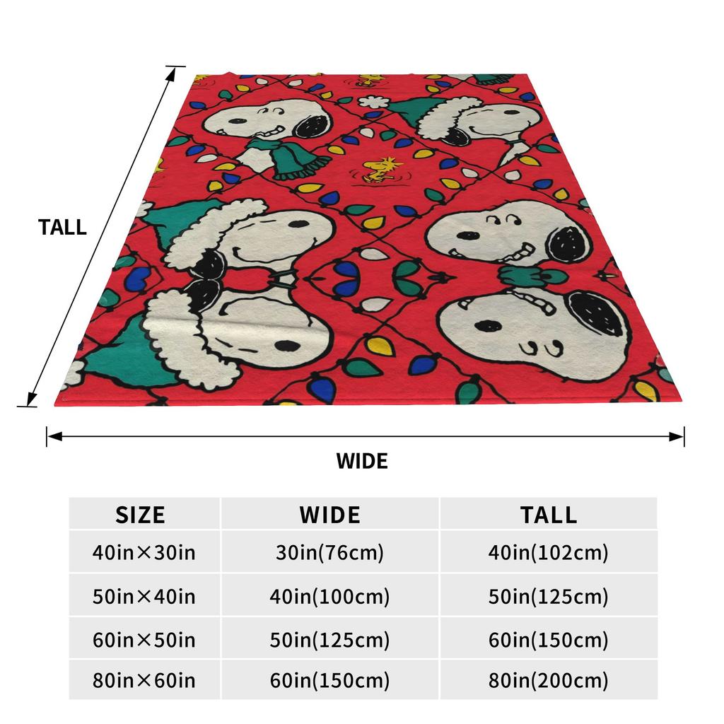 Snoopys Merry Christmas Cartoon Warm Blanket Children Plush Throw Blanket Fluffy Bedroom Flannel Bedspread Sofa Bed Cover