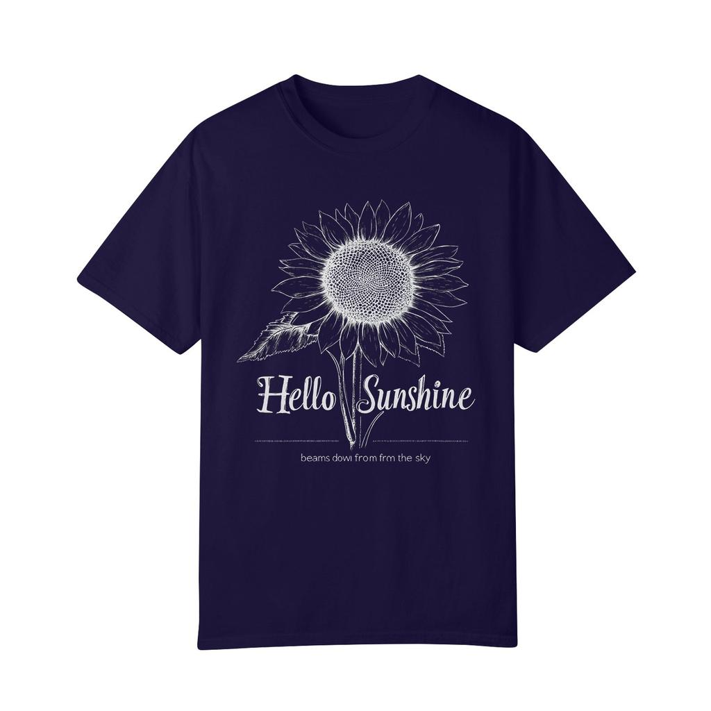 Women's Casual Fashion Street Slim Short Sleeve Sunflower Printed T-Shirt Top