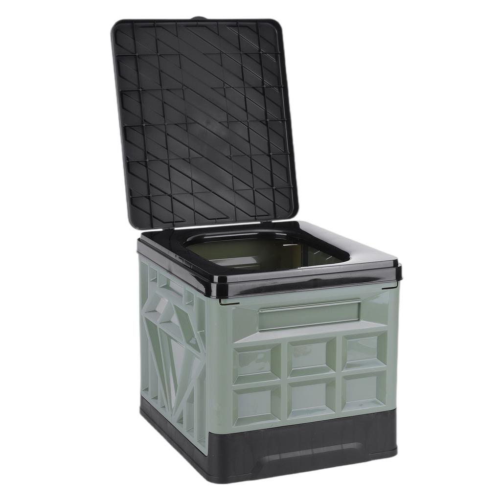 Folding Collapsible Toilet for Adults & Kids Camp Toilet with Lid & Reusable for Camping Travel Outdoor Car RV & Emergency Use