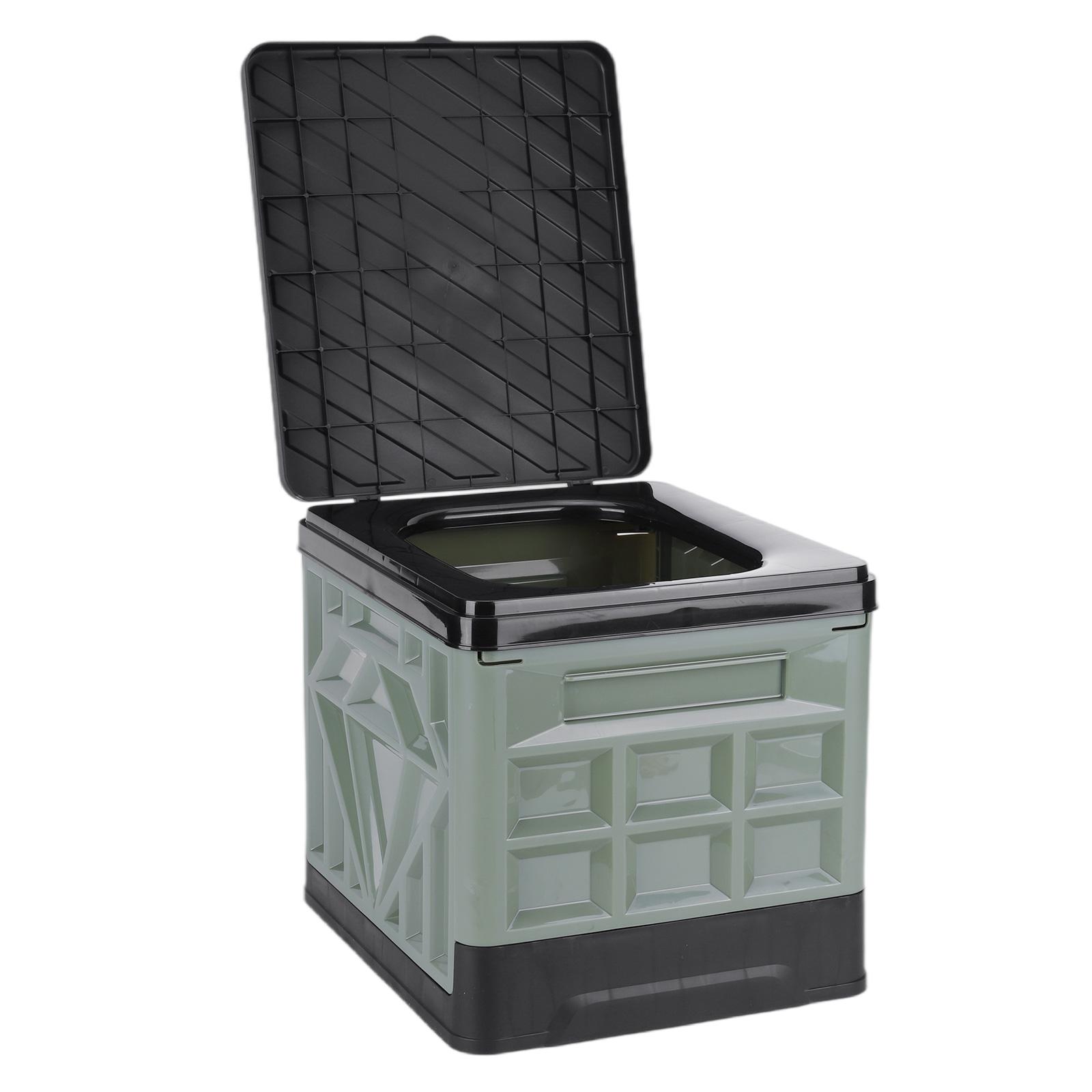 

Folding Collapsible Toilet for Adults & Kids Camp Toilet with Lid & Reusable for Camping Travel Outdoor Car RV & Emergency Use армія зелений колір