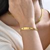 Vnox Personalized Mom Daughter Baby Bracelets, Gold Color Stainless Steel Mesh Band Wristband, Baptism Gift