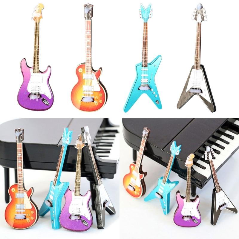 1:12 Dollhouse Miniature Instrument Guitar Model Decorative Ornament Crafts Household for Children Girls Boys Wedding