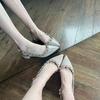 Summer Versatile Pointed Rivet Shoes Pointed Bag Head Roman Sandals Women's Fashion Comfortable Retro Women's Shoes