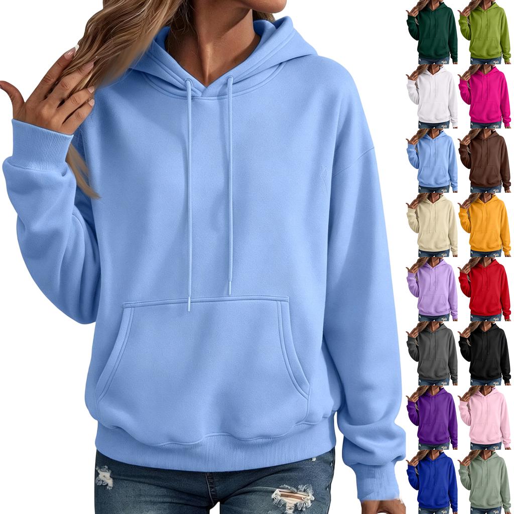 Felpa con cappuccio oversize da donna a spalle scese, manica lunga, per l'autunno