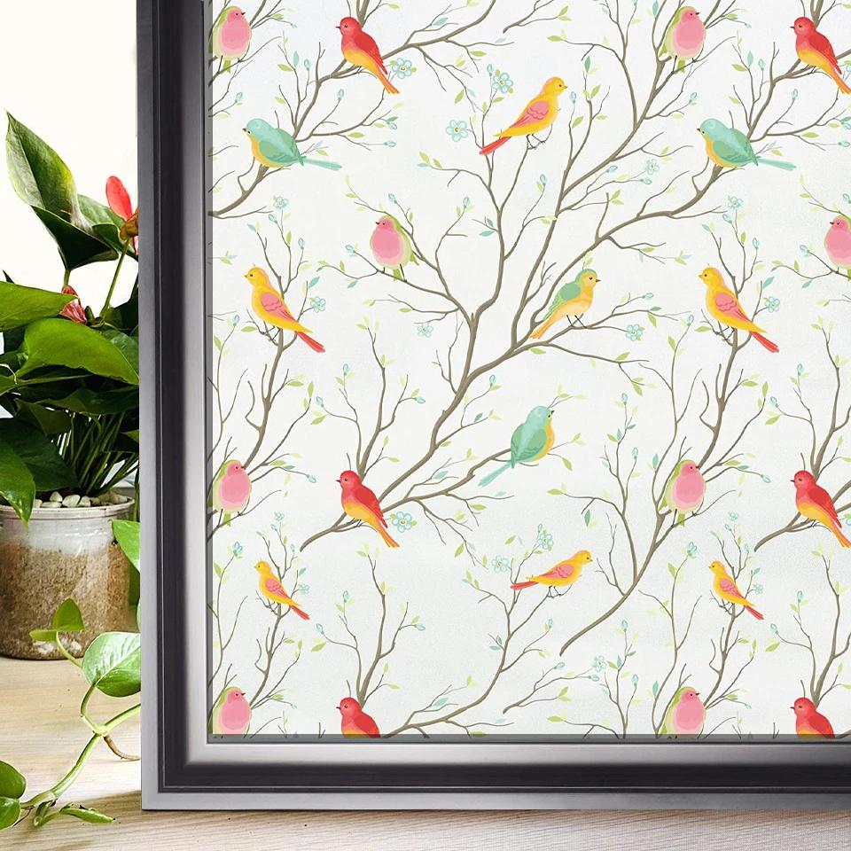 Wide 75/90 Cm Heat Control Rainbow Window Vinyl Security Window Tint Sun Protection Film Non Adhesive Stickers Stained Glass