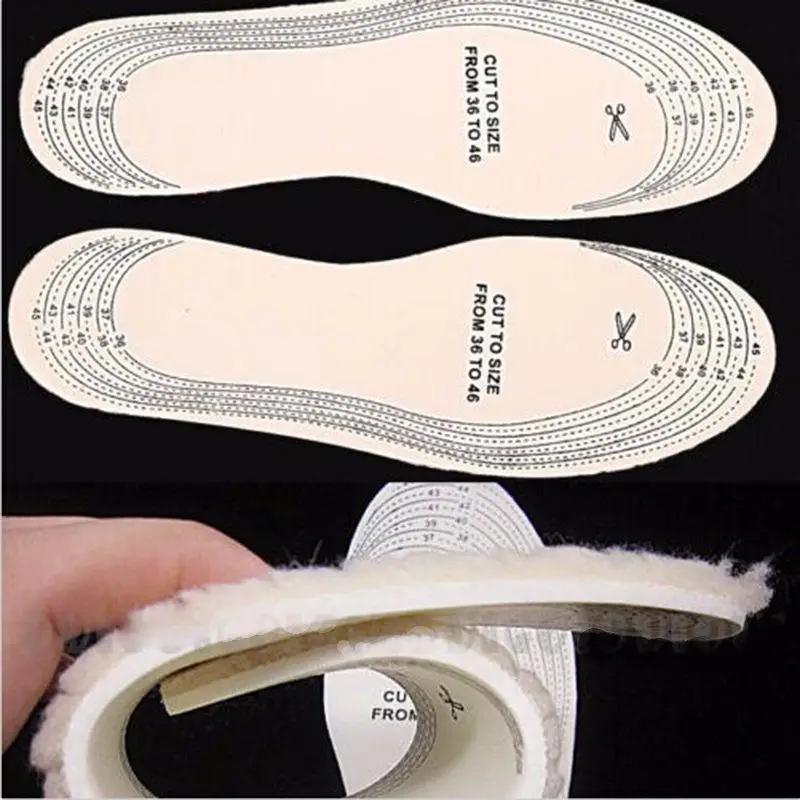 1 Pair Unisex Men Wemen Winter Warm Soft Wool Winter Shoe Insole Pad Size 36-46