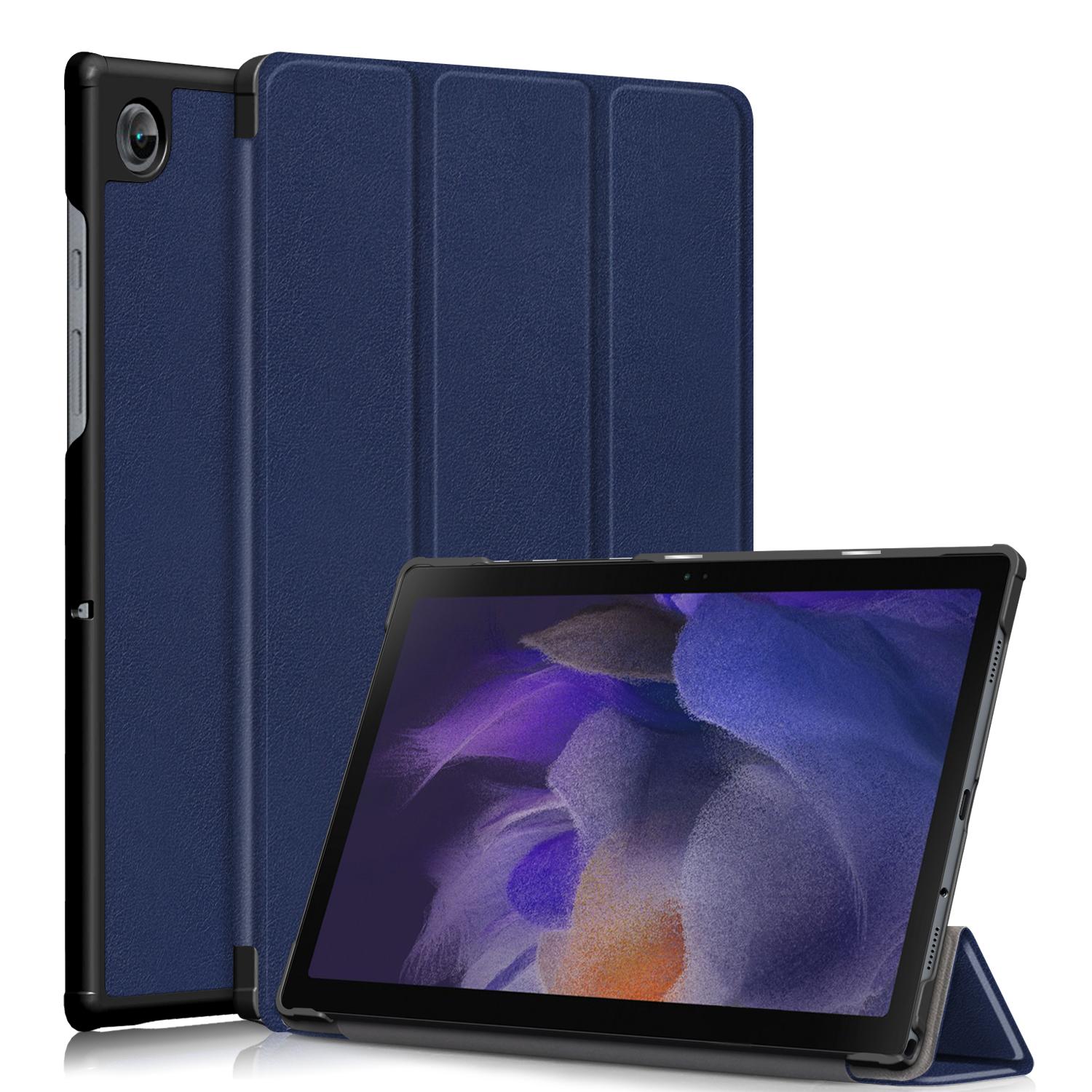 

Чохол для Samsung Galaxy Tab A8 2021 PU Flip Tri-Fold Magnetic PU Leather Stand Cover For Samsung Tab A8 10.5 SM-X200/SM-X205 Чохол для планшета Funda TAB A 2019 T290 T295 8in темно-синього кольору