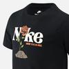 Nike Floral Print Letter Logo Crew Neck Short Sleeve T-Shirt Kids Tops Black FJ8885-010