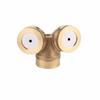 3PCS Brass Spray Misting Nozzle Double Nozzle with Filter Irrigation Sprayer Nozzle Easy Installatio Gold