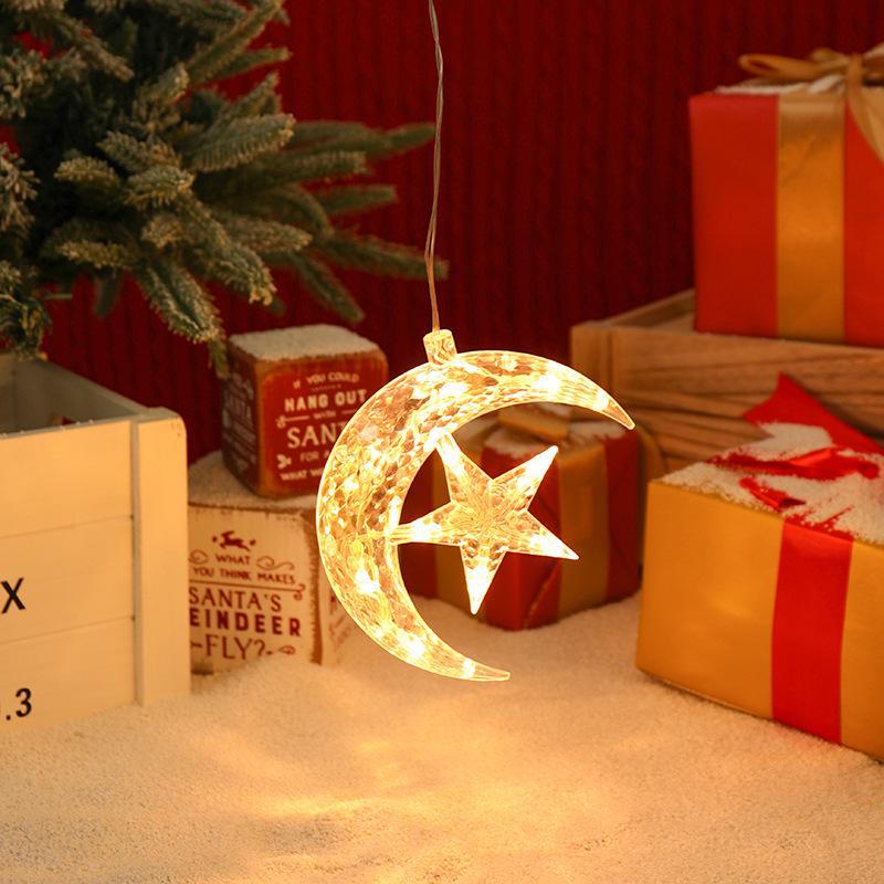 LED Christmas Decoration Suction Cup Lights: Tree, Bell, Snowman, Reindeer, Snowflake, Star, Heart Lantern.