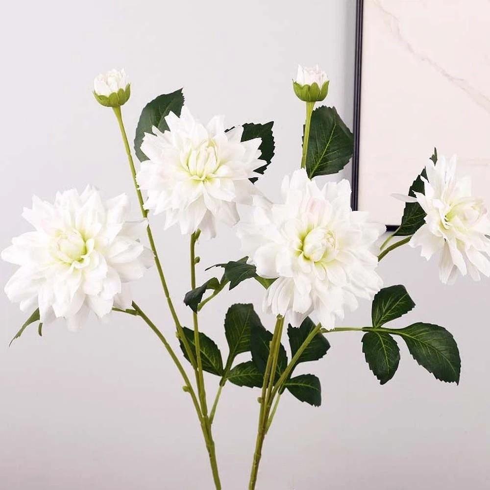 Real Touch Artificial Dahlia Flower Realistic Fake Flower Faux Dahlia Branch  Wedding Party Decor