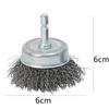 3 Styles Steel Wire Brush Disc Polishing Wheel Hex Shank Brushes Rotary Metal Polishing Cleaning Rust Corrosion Accessories