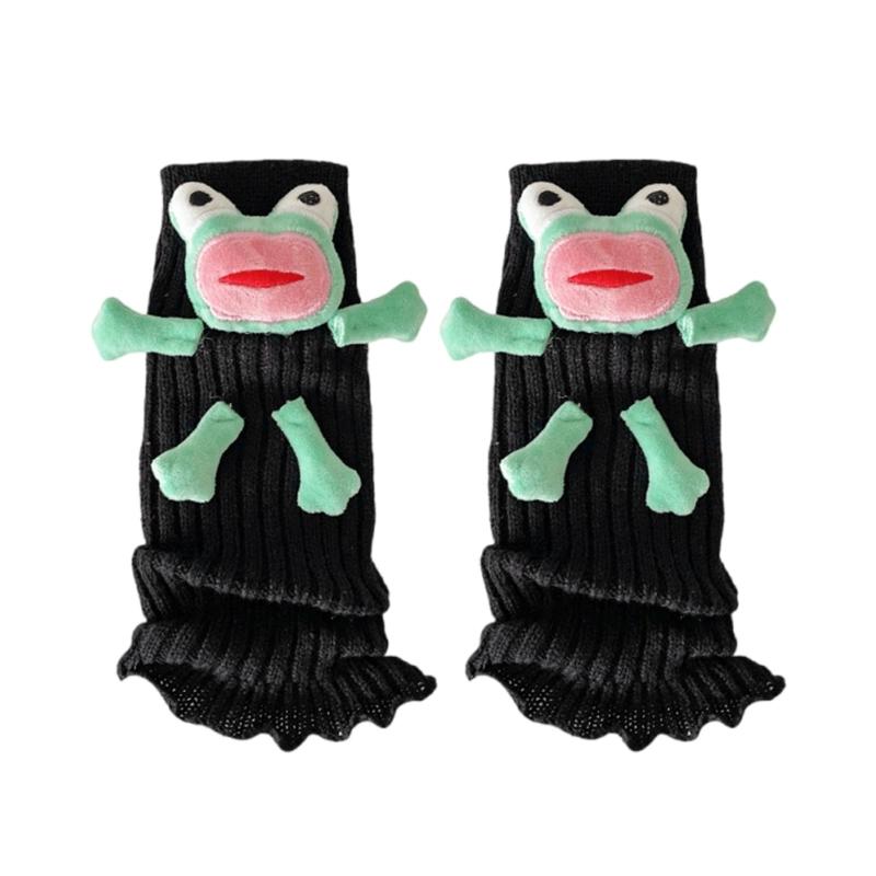 Stylish Funny Cartoon Leg Covers for Parties Or Cosplay Women Girls Cute 3D Stuffed Ugly Frogs Leg Warmers Boot Cuffs