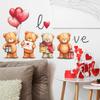 Self-adhesive Wall Stickers Cartoon Confession Bear Balloons for Kids Room Bedroom Living Room Home Decor