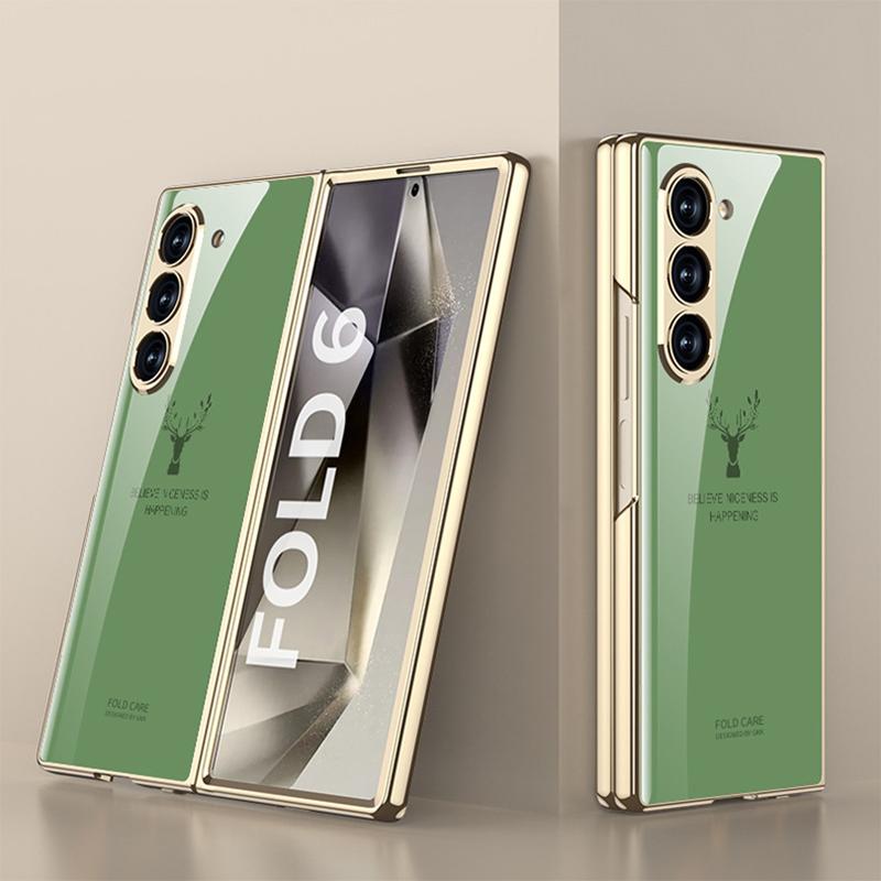 Nou pentru Samsung Galaxy Zfold6 5g Husă Telefon Pictură Creativă Hd Sticlă Securizată Lux Ușor Orificiu de Precizie Husă Protecție la Cădere