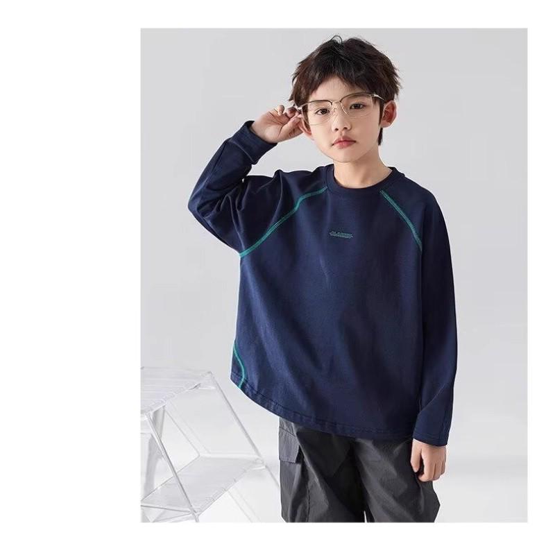 Boys' Long Sleeve T-Shirt: 2025 Spring & Autumn Style, Round Neck, Outdoor Trendy Top for Kids