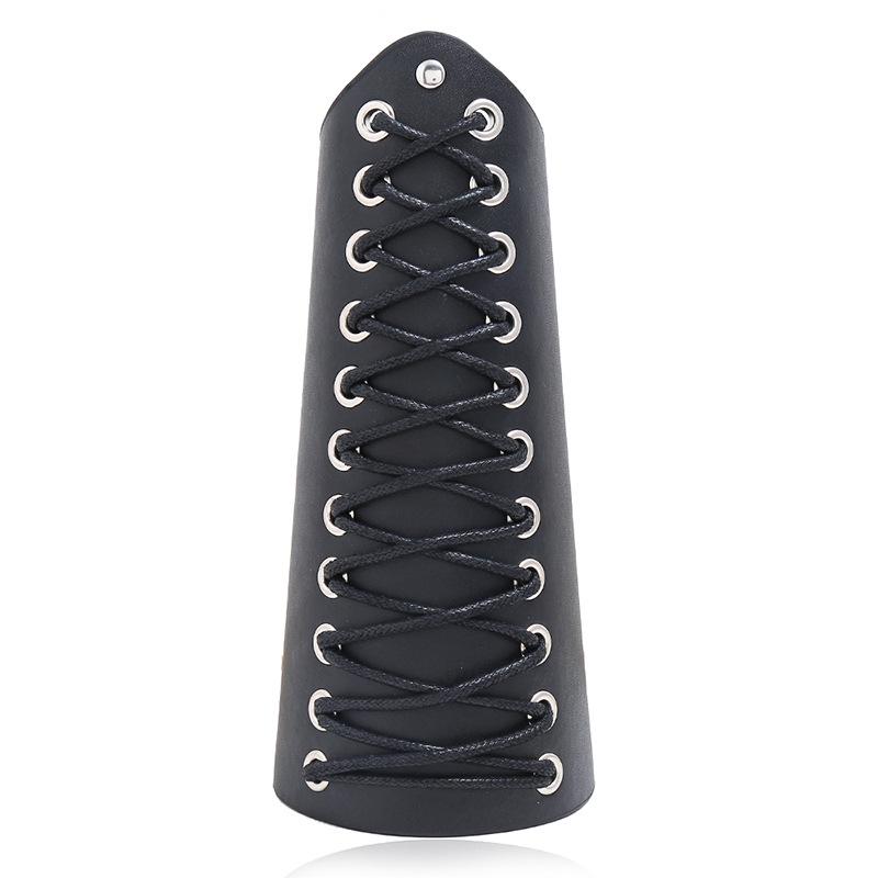 European & American Punk Rock Leather Bracelet - Braided Cord Wristband for Motorcycle Riding