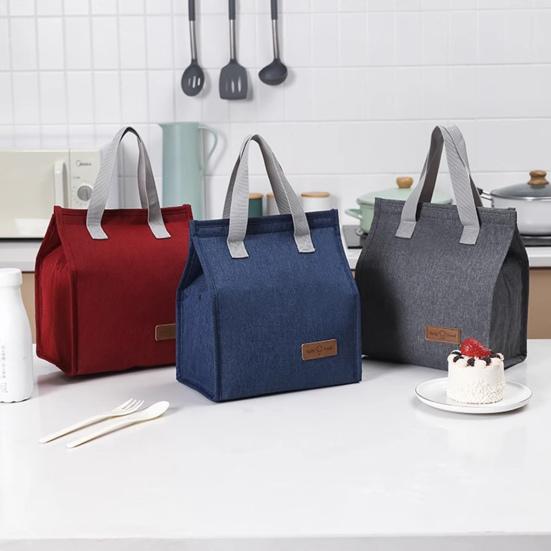 Insulated Lunch Bag Oxford Cloth Thermal Lunch Box Storage Bag Aluminum Foil Lining Handbag for Office School Picnic Food Lunch Storage