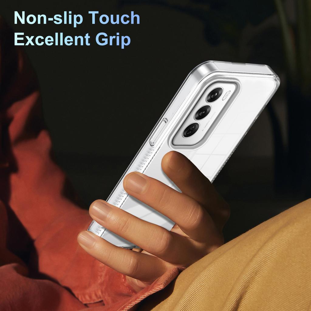 For Oppo Reno12 5G (Global) Clear Phone Case TPU+PC Anti-Slip Drop-Proof Back Cover