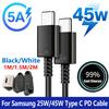 For Samsung 45W 25W Type C Cable USB C Super Fast Charging Wire For Galaxy S26 Ultra S25 S24 Tab S9 FE A17 A27 A57 A56 M17 F70e