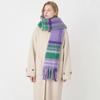 Plush Plaid Wool Scarf Tassel Cape Wraps Warm Winter Cashmere Scarves  Student