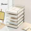 Information Sorting Container Paper Organizer Letter Tray, Acrylic Stackable Desk File Organizer, Clear Home Office Management Holder Sorter