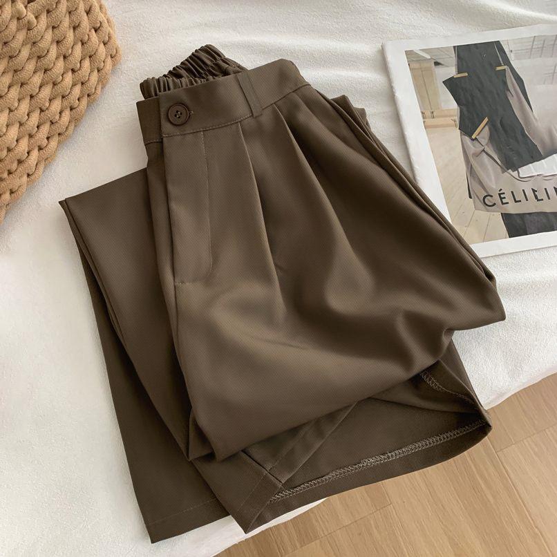 Women's High Waist Wide Leg Suit Pants: Spring/Summer Loose Fit, Straight Cut, Floor-Length Trousers