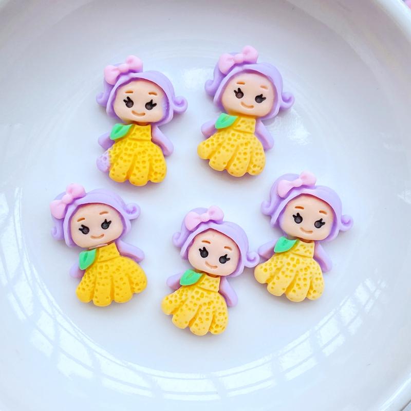 20 Pièces Nouvelle Mignonne Mini Petite Fille Princesse Figurine en Résine Artisanat Cabochon Plat Ornement Fabrication de Bijoux Accessoires pour Cheveux
