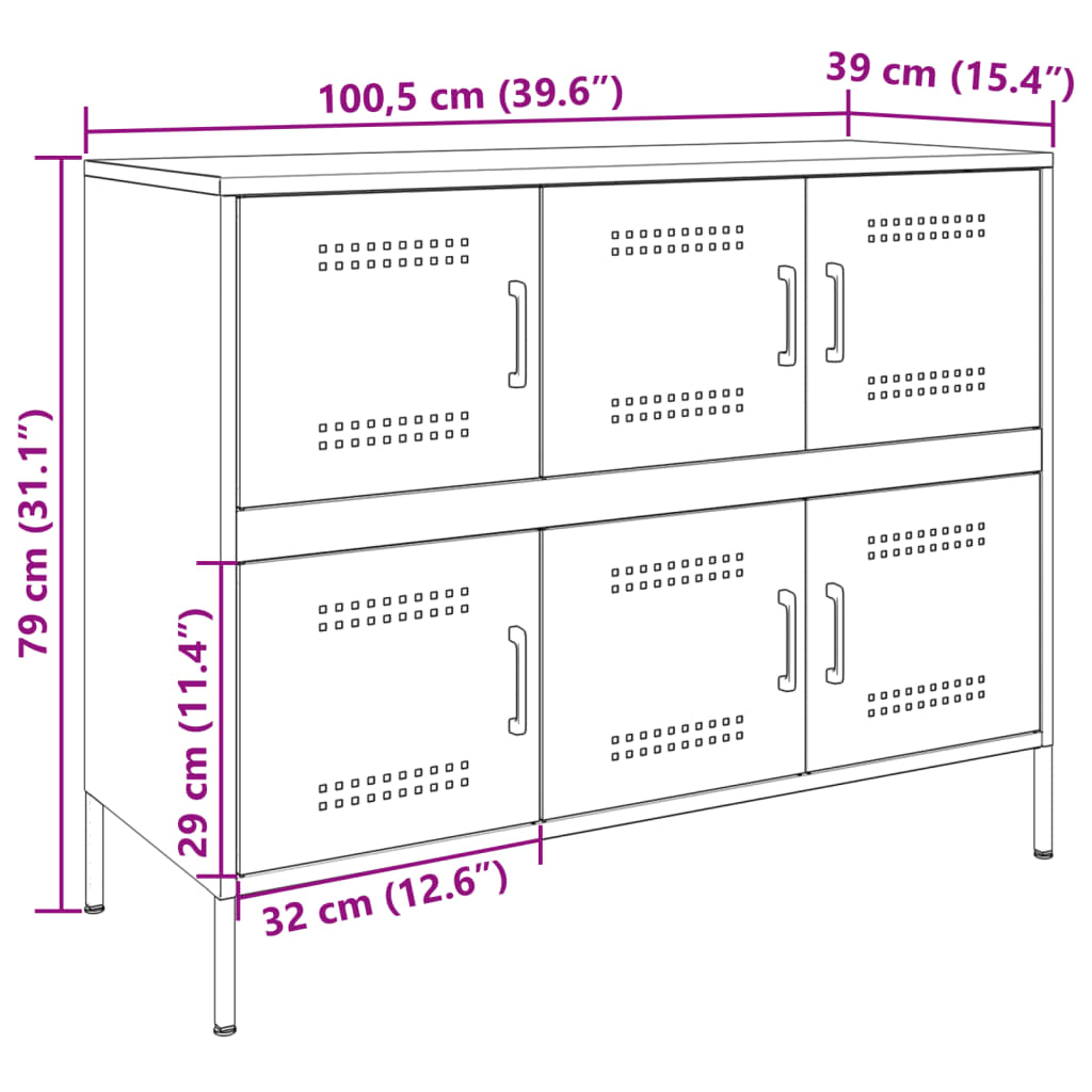 Sideboard Rose 100.5 x 39 x 79 cm Steel