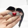 Gothic Punk Velvet Rose Cross Heart Choker Necklace - Y2K Retro Style