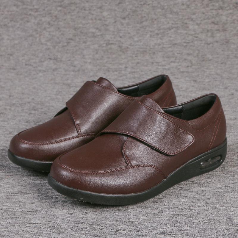 Youyun Men's Air Cushion Leather Shoes: Casual, Warm, and Easy-Fit Design for Middle-Aged and Elderly.
