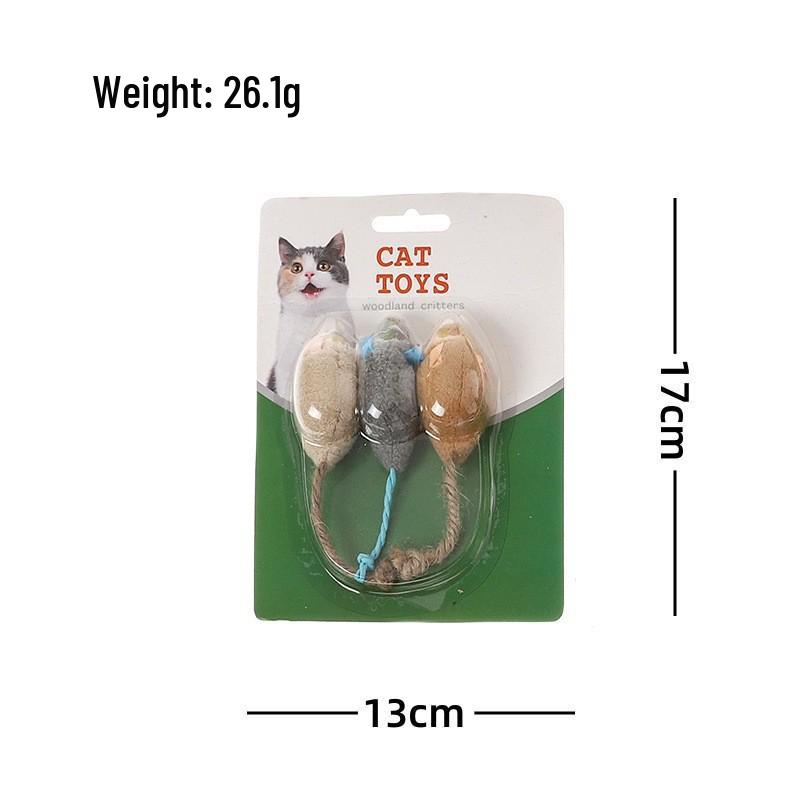 Cat Toy Set: Plush Feather Mouse Molar & Bite-Resistant
