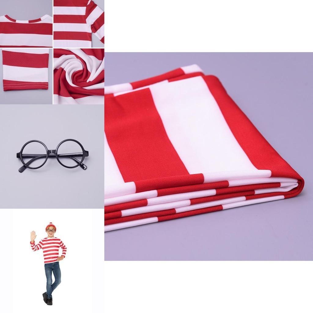 Where's Wally Halloween Costume Fun And Smart Uk Anime Cos Dress-up Outfit