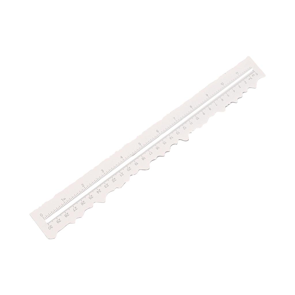 Metal Paper Tearing Ruler Craft Ruler Wavy Line Jagged Irregular Edges Ruler 12Inch Measuring Tool for Cutting Paper