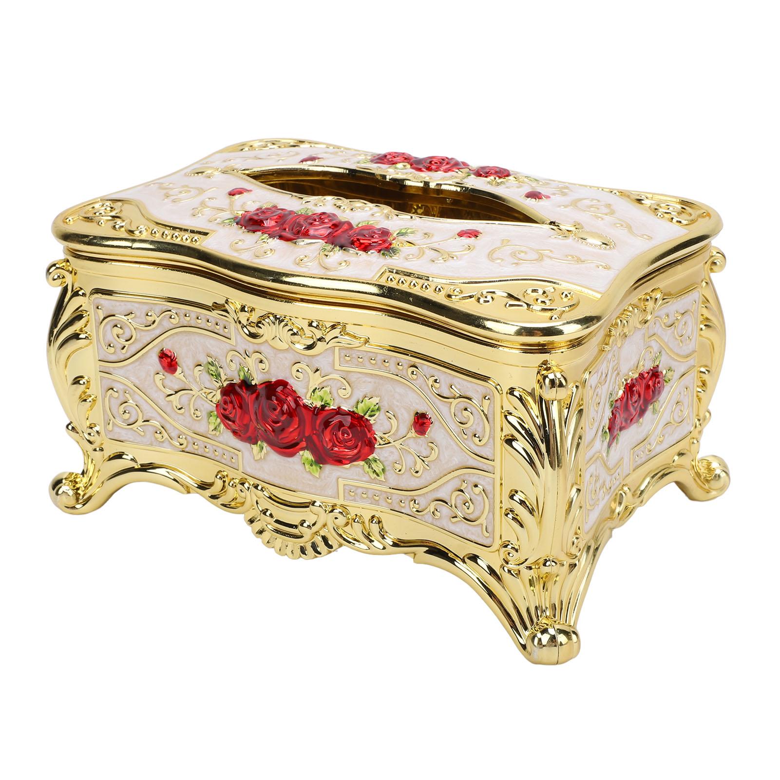 

Крышка для коробки с салфетками с узором роз, классный элегантный держатель для коробки с салфетками, органайзер для бумаги для гостиной, автомобиля