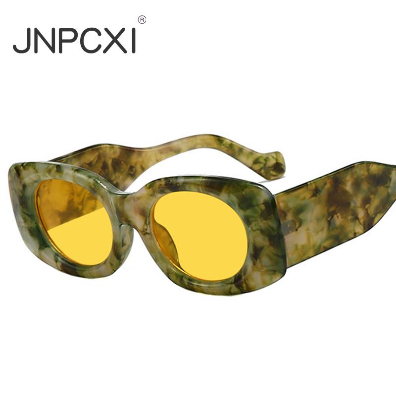 Ins Popular Fashion Square Men Sunglasses Vintage Rectangle Punk Yellow Blue Shades UV400 Women Trending Sun Glasses