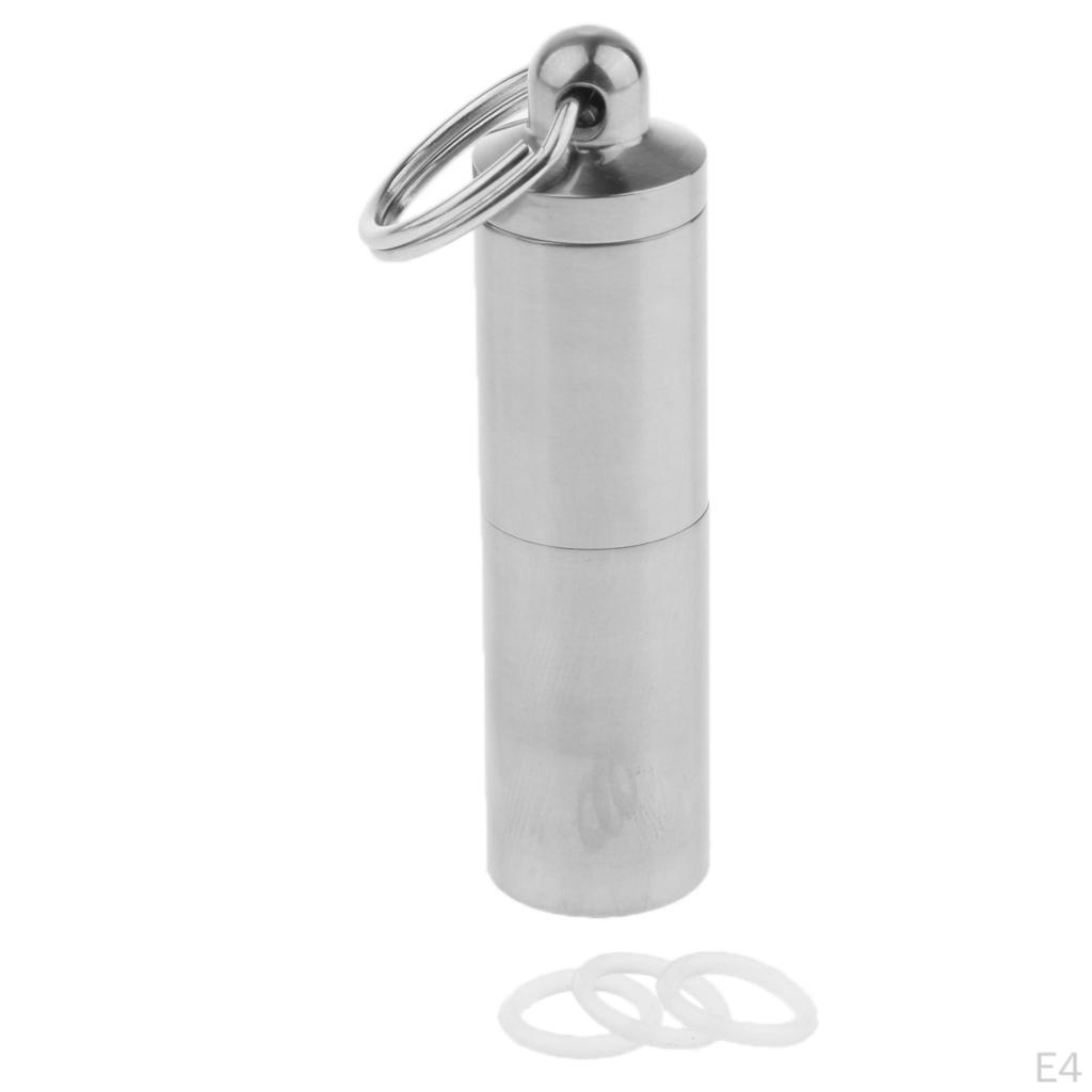 Box Keychain Waterproof Multi Chamber Titanium Tablet Organizer for Reisen im Freien Camping