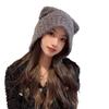 Women's Fashion Korean Style Autumn and Winter Warm Knitted Woolen Earflap Hat Ladies Cute Pullover Teddy Bear Hat