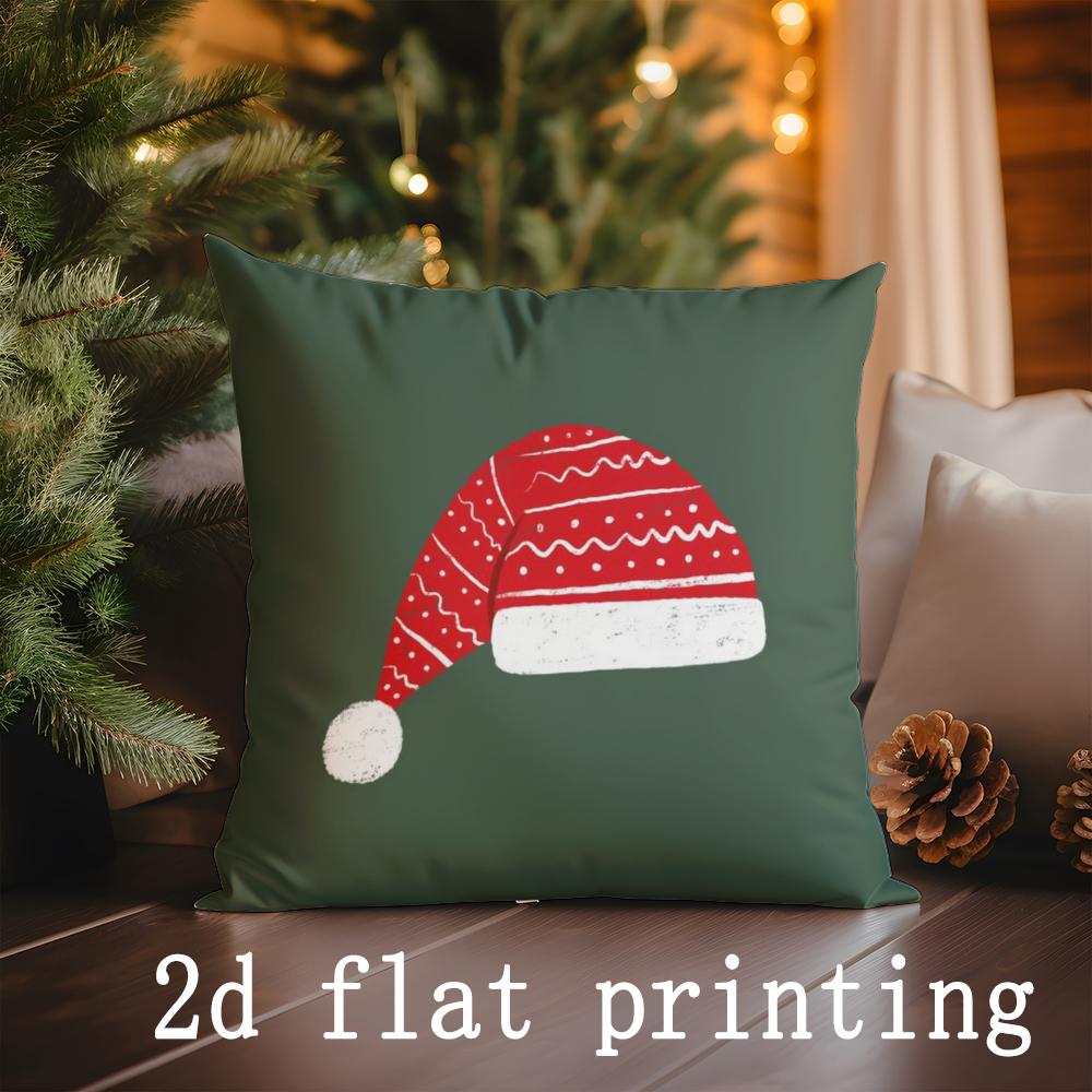 Home Decor Christmas-Themed Digital Printed Pillow Covers Pattern Cushion Cover Suitable for Sofa Bedroom Car Pillow Cover