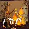 Halloween Campfire Night Light Gift Collection Skeleton Figurine Tabletop Ornament for