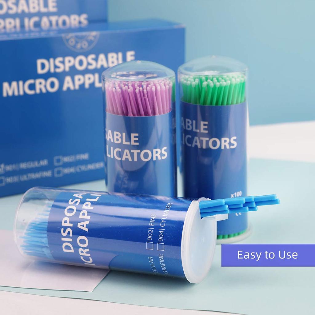Annhua 400 PCS Disposable Micro Applicator Dental Brush Bendable, Application Micro Swabs for Eyelash Extensions, Personal Care, Cleaning and