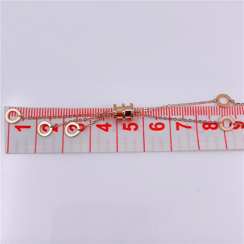 Purple Gold Color Gold Plated Rose Gold Round Bead Set Chain Niche Chinese Simple Fringed Necklace