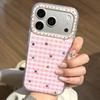 Cute Colorful Stars Sweet Pink Grid Pattern Phone Case for iphone 17pro 17 Promax 14 15 16 Promax 13  Lovely Shockproof Cover